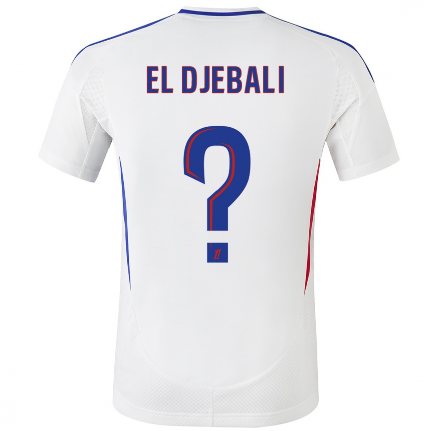 Kids Football Chaim El Djebali #0 White Blue Home Jersey 2024/25 T-Shirt Australia