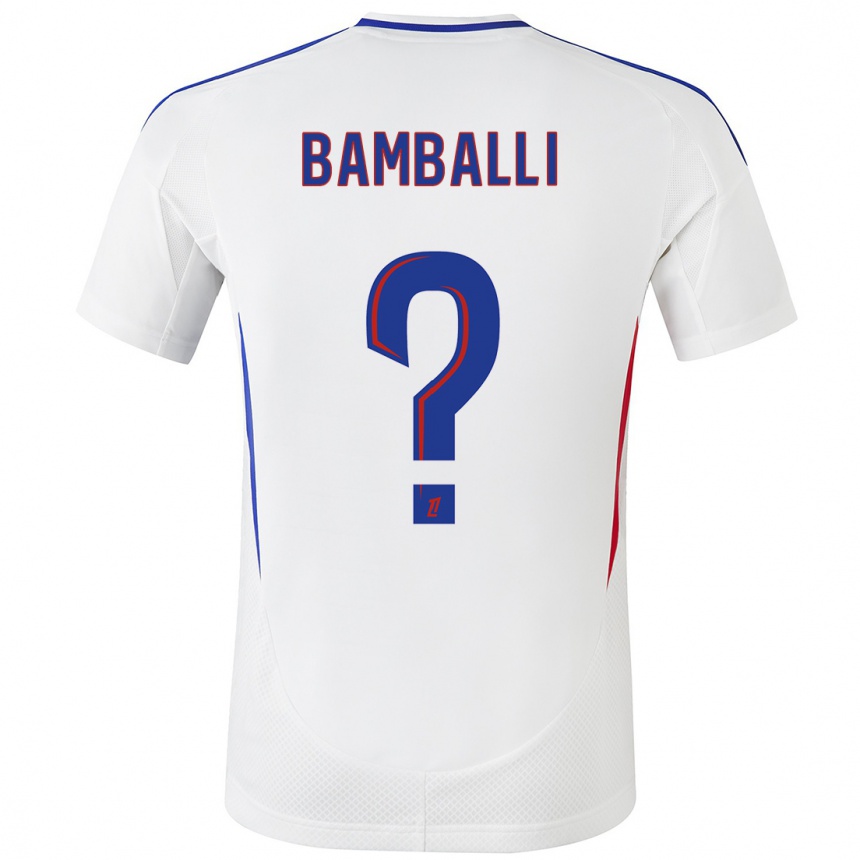 Kids Football Léo Bamballi #0 White Blue Home Jersey 2024/25 T-Shirt Australia