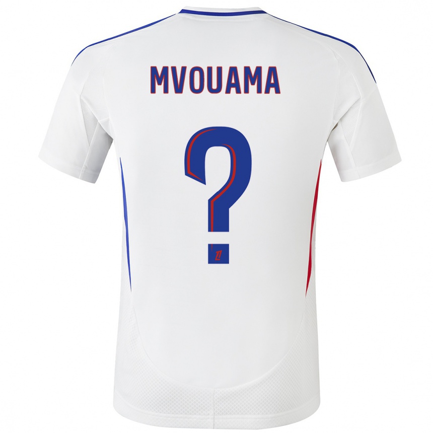 Kids Football Olivier Mvouama #0 White Blue Home Jersey 2024/25 T-Shirt Australia