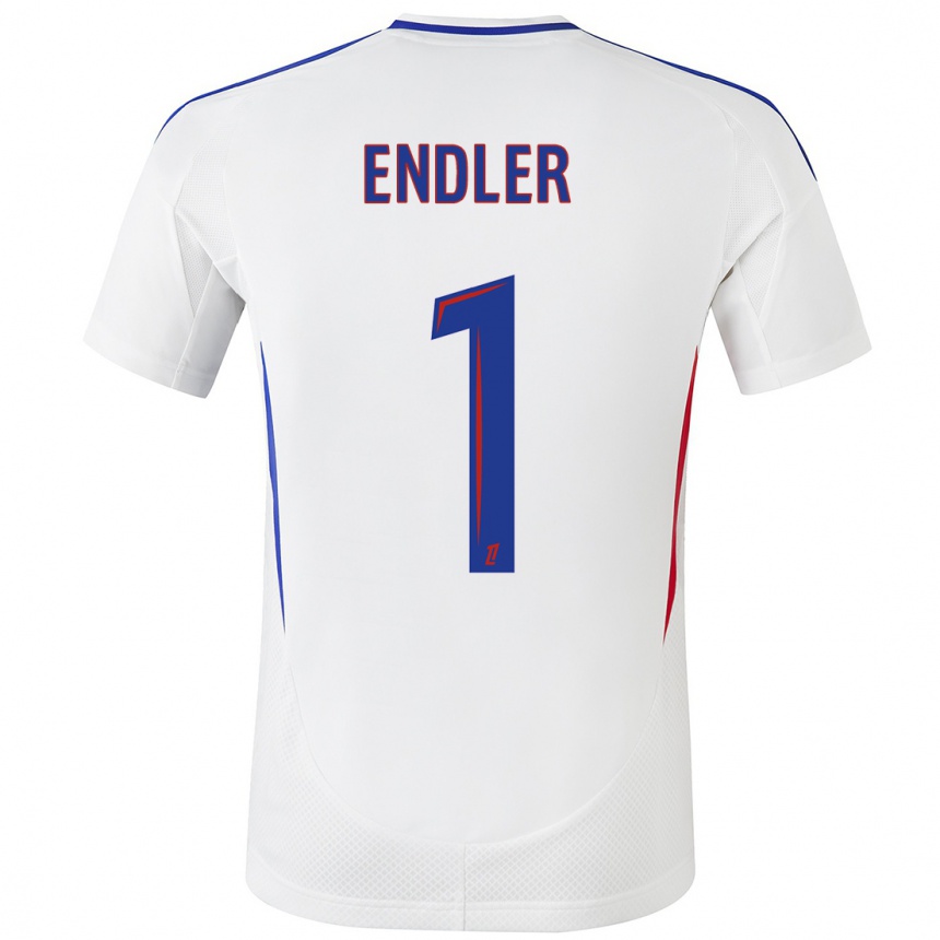 Kids Football Christiane Endler #1 White Blue Home Jersey 2024/25 T-Shirt Australia