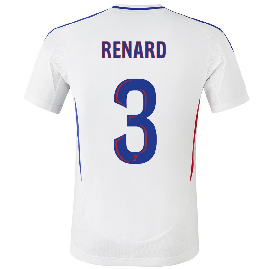 Kids Football Wendie Renard #3 White Blue Home Jersey 2024/25 T-Shirt Australia