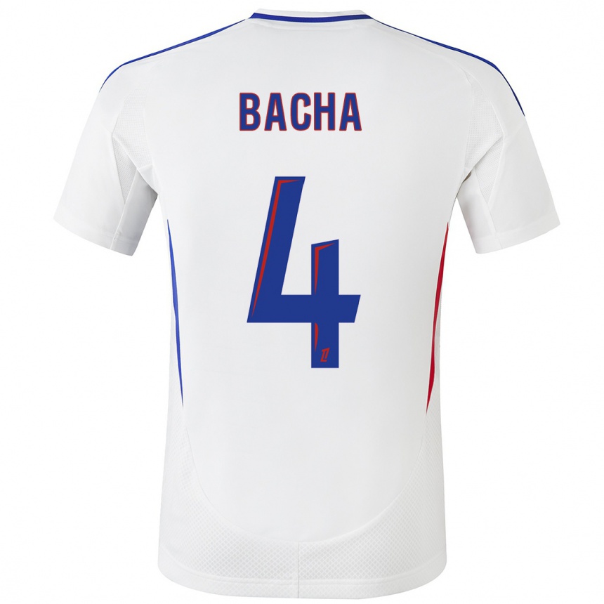 Kids Football Selma Bacha #4 White Blue Home Jersey 2024/25 T-Shirt Australia