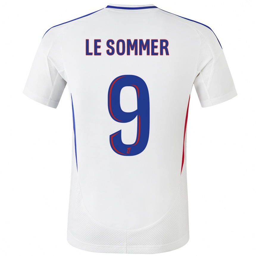 Kids Football Eugenie Le Sommer #9 White Blue Home Jersey 2024/25 T-Shirt Australia