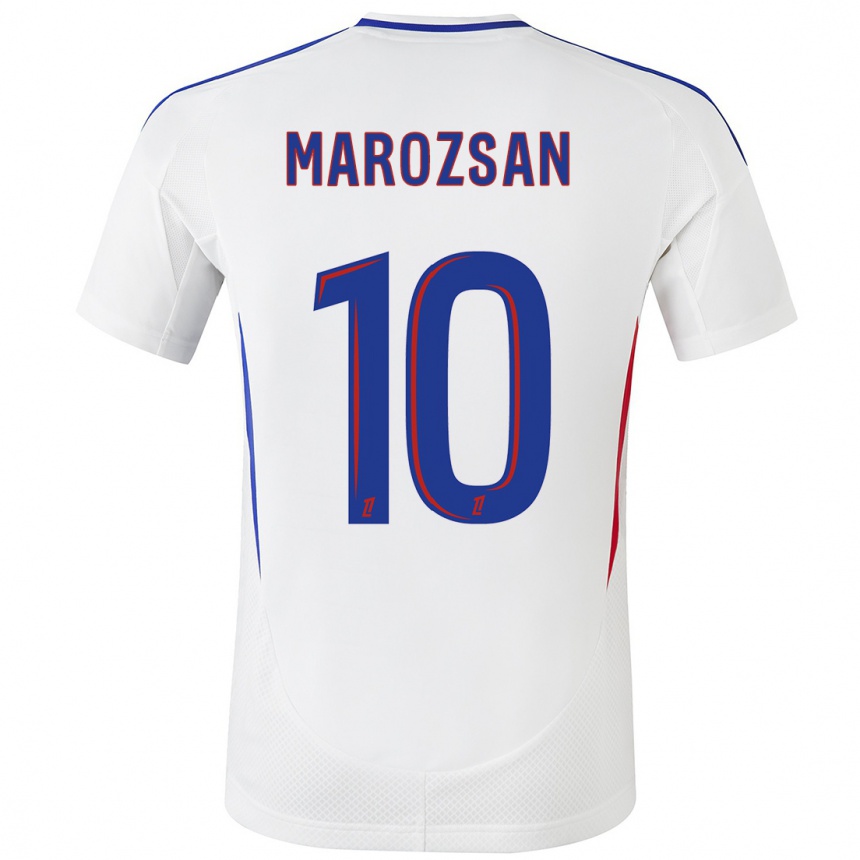 Kids Football Dzsenifer Marozsan #10 White Blue Home Jersey 2024/25 T-Shirt Australia