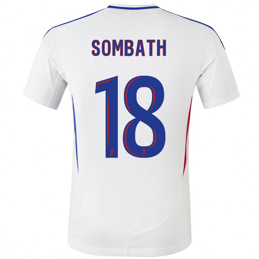 Kids Football Alice Sombath #18 White Blue Home Jersey 2024/25 T-Shirt Australia