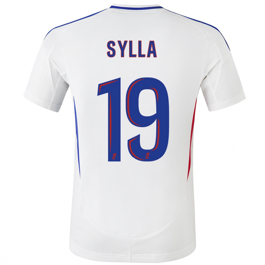 Kids Football Kysha Sylla #19 White Blue Home Jersey 2024/25 T-Shirt Australia