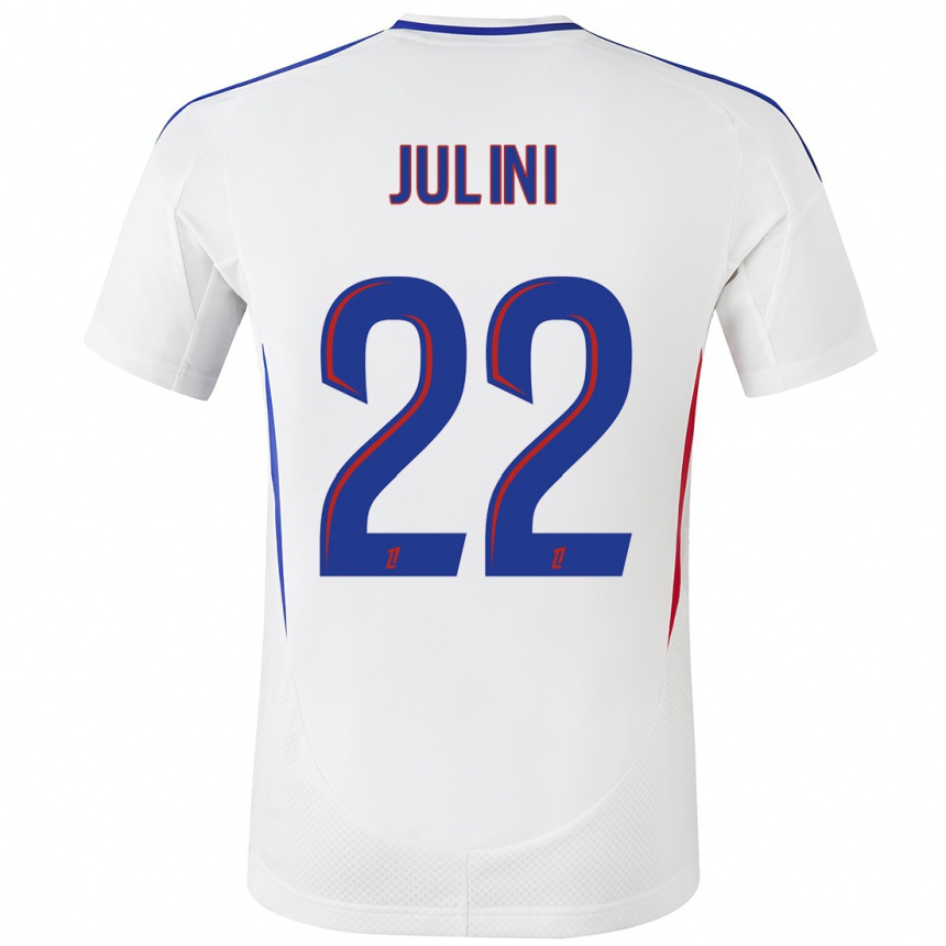 Kids Football Sally Julini #22 White Blue Home Jersey 2024/25 T-Shirt Australia