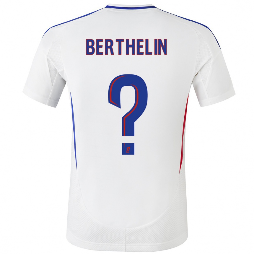 Kids Football Romain Berthelin #0 White Blue Home Jersey 2024/25 T-Shirt Australia