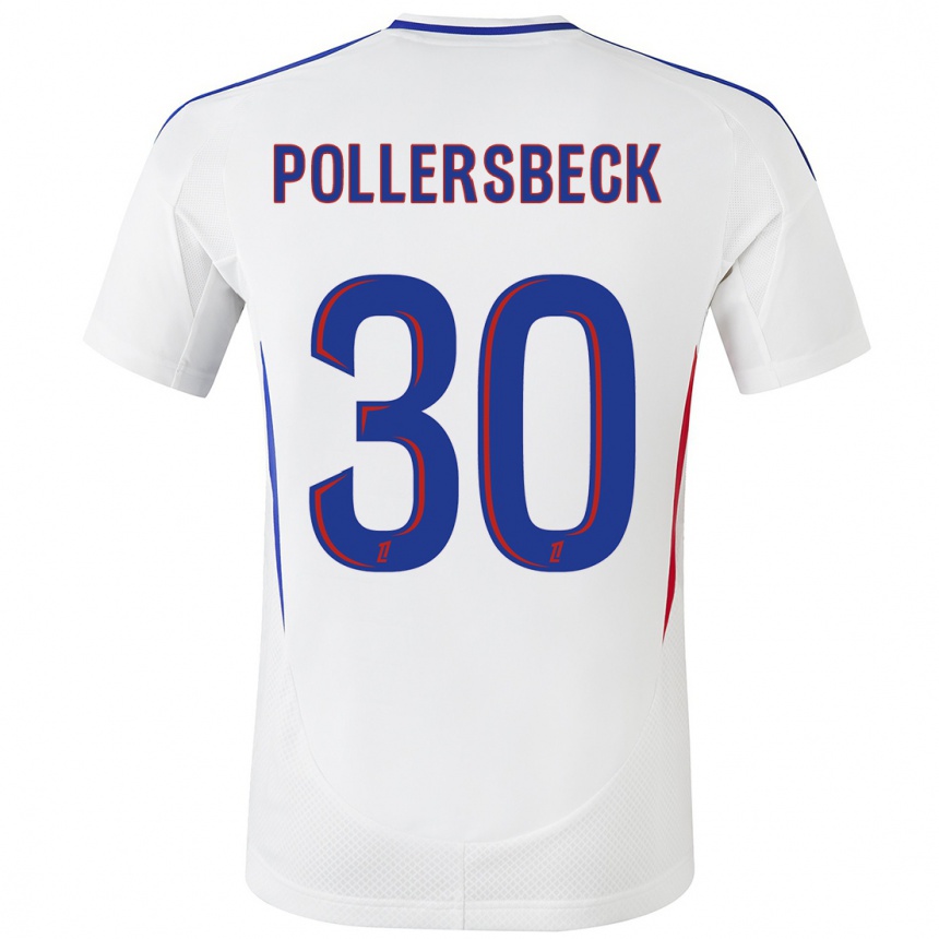 Kids Football Julian Pollersbeck #30 White Blue Home Jersey 2024/25 T-Shirt Australia