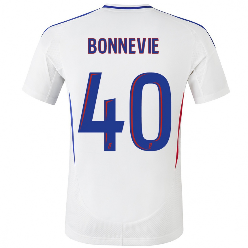 Kids Football Kayne Bonnevie #40 White Blue Home Jersey 2024/25 T-Shirt Australia