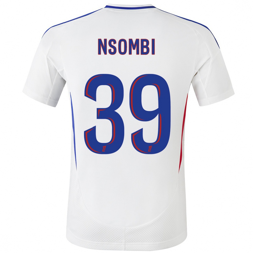 Kids Football Gael Nsombi #39 White Blue Home Jersey 2024/25 T-Shirt Australia