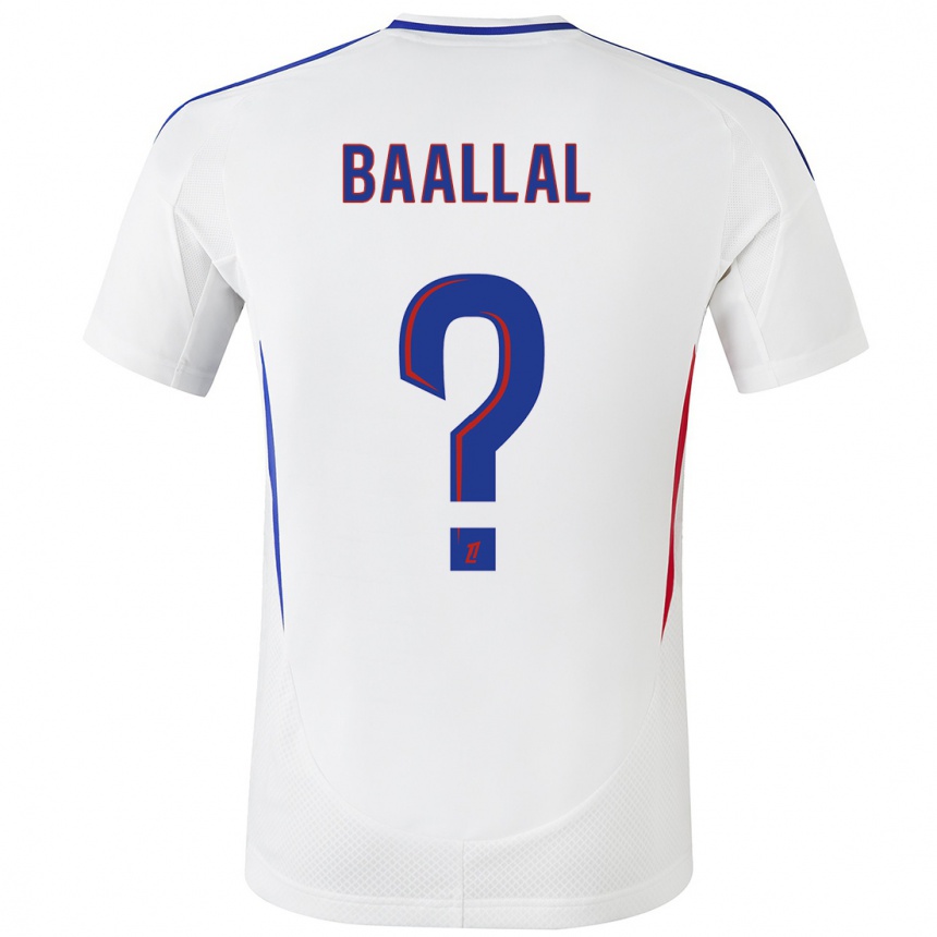 Kids Football Abdellah Baallal #0 White Blue Home Jersey 2024/25 T-Shirt Australia