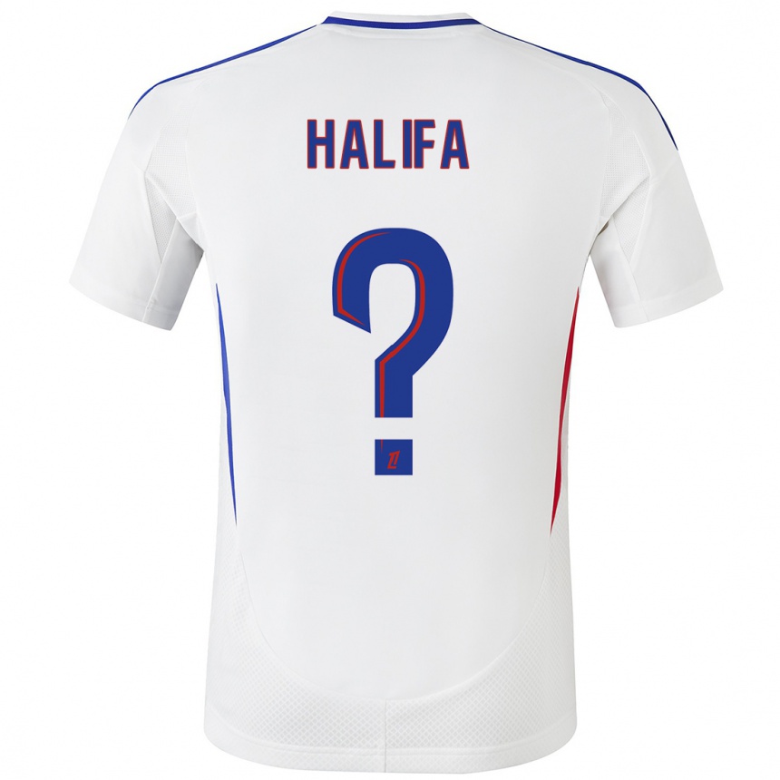 Kids Football Islam Halifa #0 White Blue Home Jersey 2024/25 T-Shirt Australia