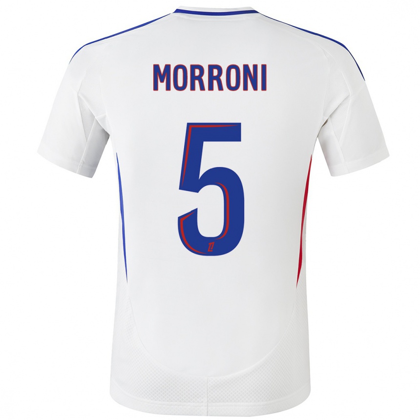 Kids Football Perle Morroni #5 White Blue Home Jersey 2024/25 T-Shirt Australia