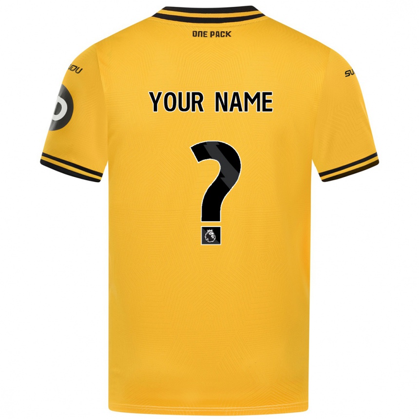 Kids Football Your Name #0 Yellow Home Jersey 2024/25 T-Shirt Australia