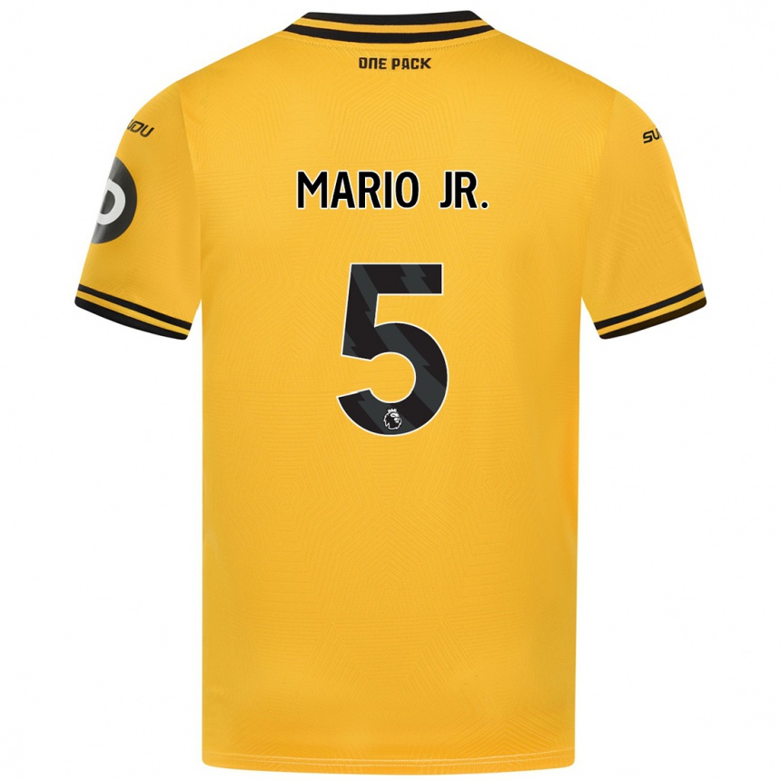 Kids Football Mario Lemina #5 Yellow Home Jersey 2024/25 T-Shirt Australia