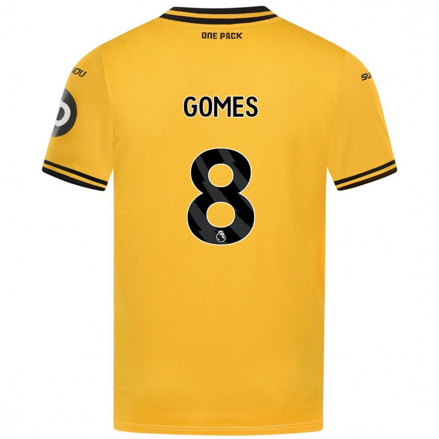 Kids Football João Gomes #8 Yellow Home Jersey 2024/25 T-Shirt Australia