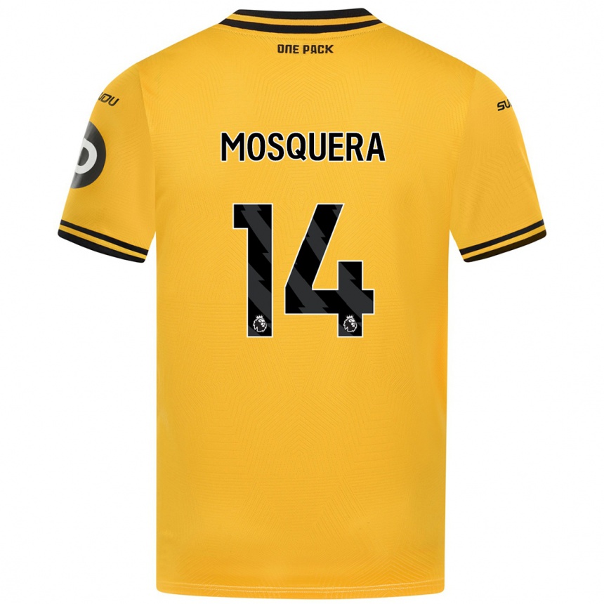 Kids Football Yerson Mosquera #14 Yellow Home Jersey 2024/25 T-Shirt Australia