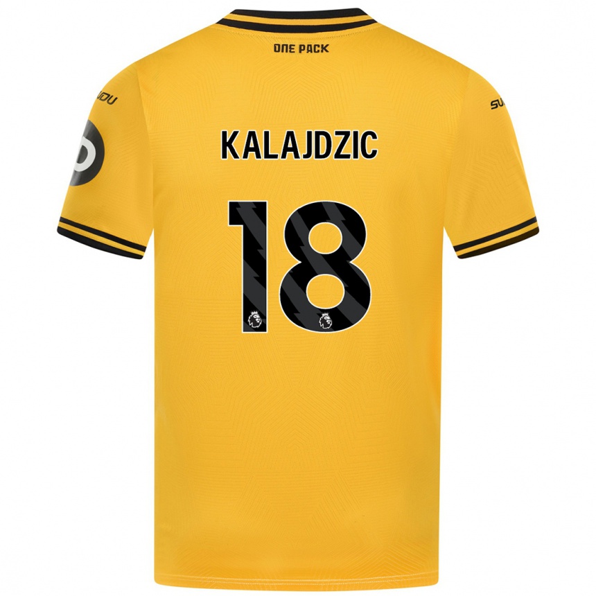 Kids Football Sasa Kalajdzic #18 Yellow Home Jersey 2024/25 T-Shirt Australia