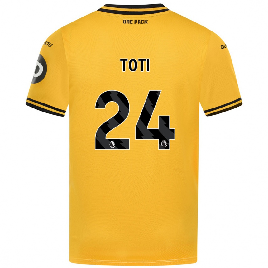 Kids Football Toti #24 Yellow Home Jersey 2024/25 T-Shirt Australia