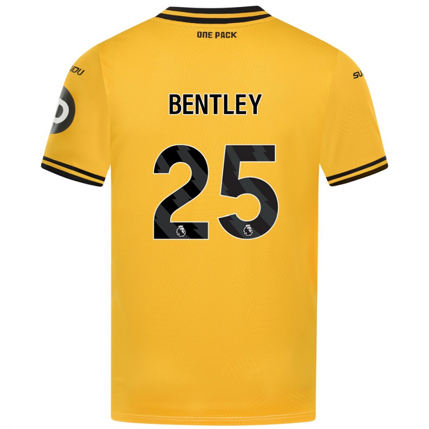 Kids Football Daniel Bentley #25 Yellow Home Jersey 2024/25 T-Shirt Australia