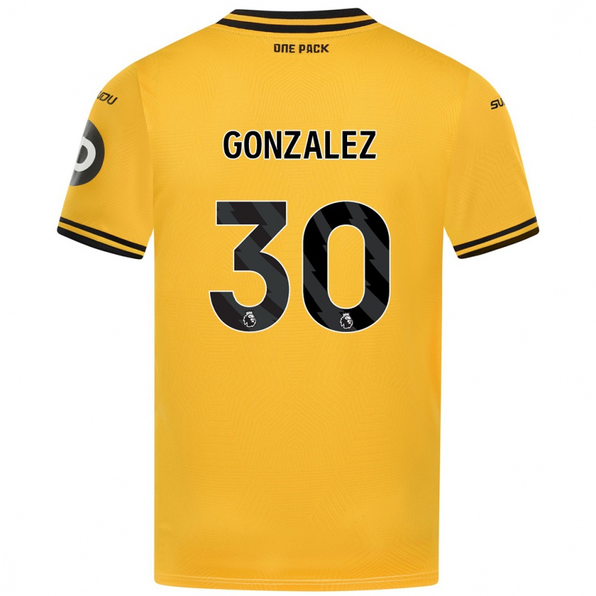 Kids Football Enso González #30 Yellow Home Jersey 2024/25 T-Shirt Australia