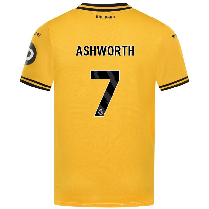 Kids Football Fin Ashworth #7 Yellow Home Jersey 2024/25 T-Shirt Australia