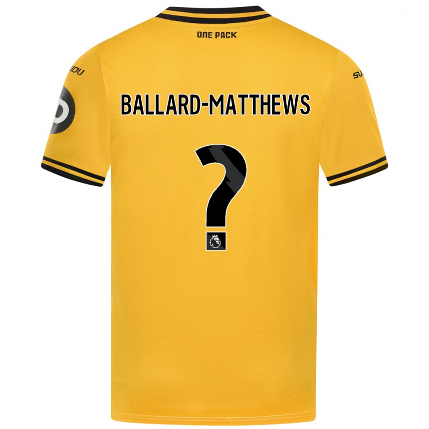 Kids Football Emilio Ballard-Matthews #0 Yellow Home Jersey 2024/25 T-Shirt Australia