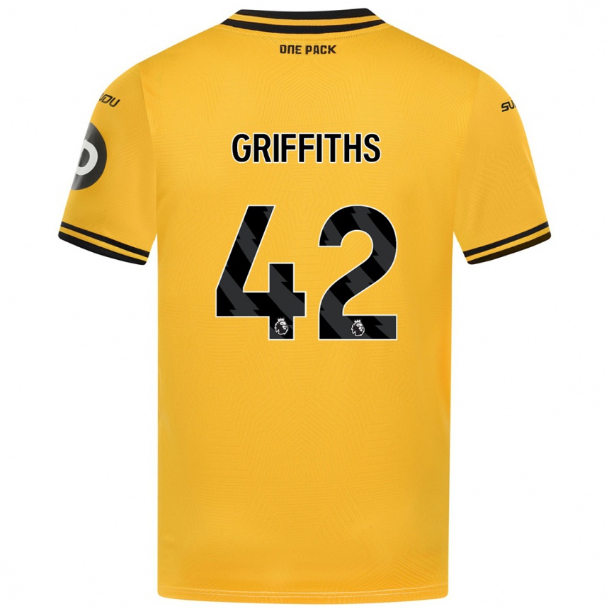 Kids Football Harvey Griffiths #42 Yellow Home Jersey 2024/25 T-Shirt Australia