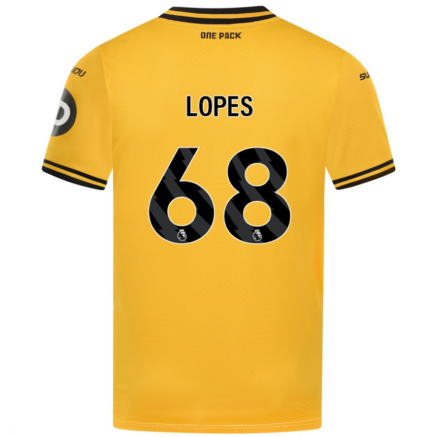 Kids Football Leo Lopes #68 Yellow Home Jersey 2024/25 T-Shirt Australia