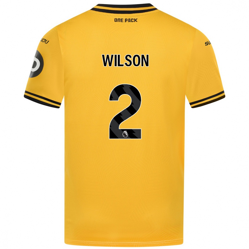 Kids Football Ellie Wilson #2 Yellow Home Jersey 2024/25 T-Shirt Australia