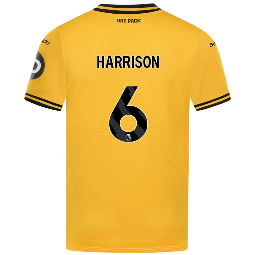 Kids Football Lexie Harrison #6 Yellow Home Jersey 2024/25 T-Shirt Australia