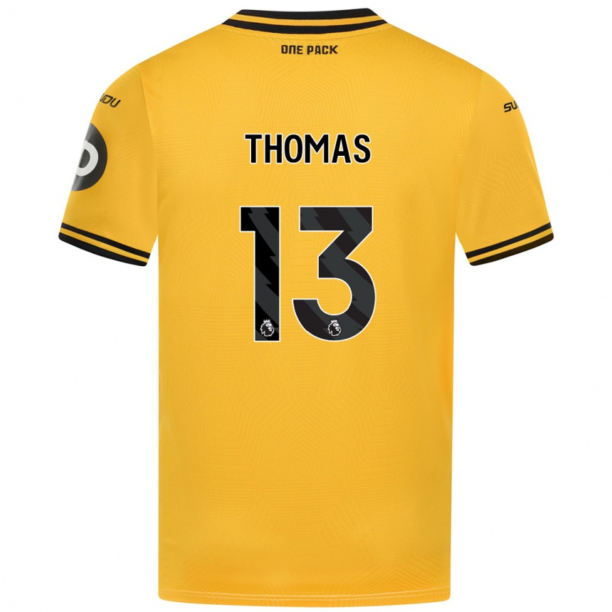 Kids Football Bec Thomas #13 Yellow Home Jersey 2024/25 T-Shirt Australia