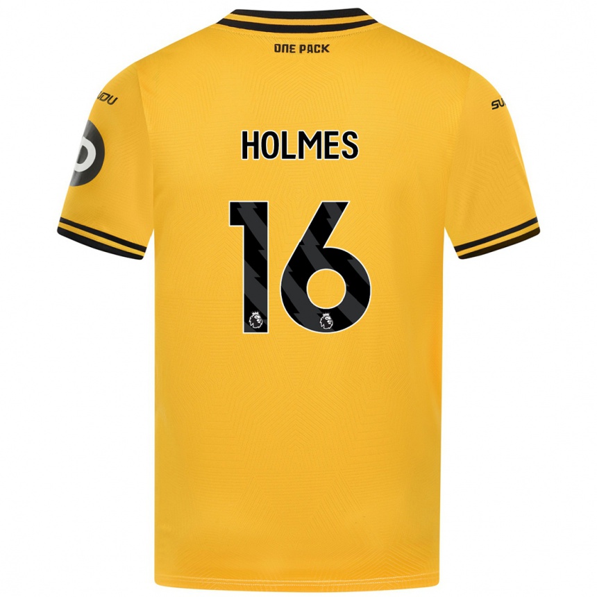 Kids Football Summer Holmes #16 Yellow Home Jersey 2024/25 T-Shirt Australia