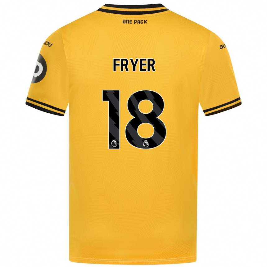 Kids Football Hannah Fryer #18 Yellow Home Jersey 2024/25 T-Shirt Australia