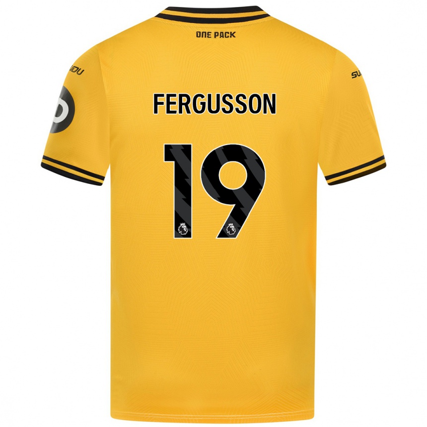 Kids Football Liv Fergusson #19 Yellow Home Jersey 2024/25 T-Shirt Australia