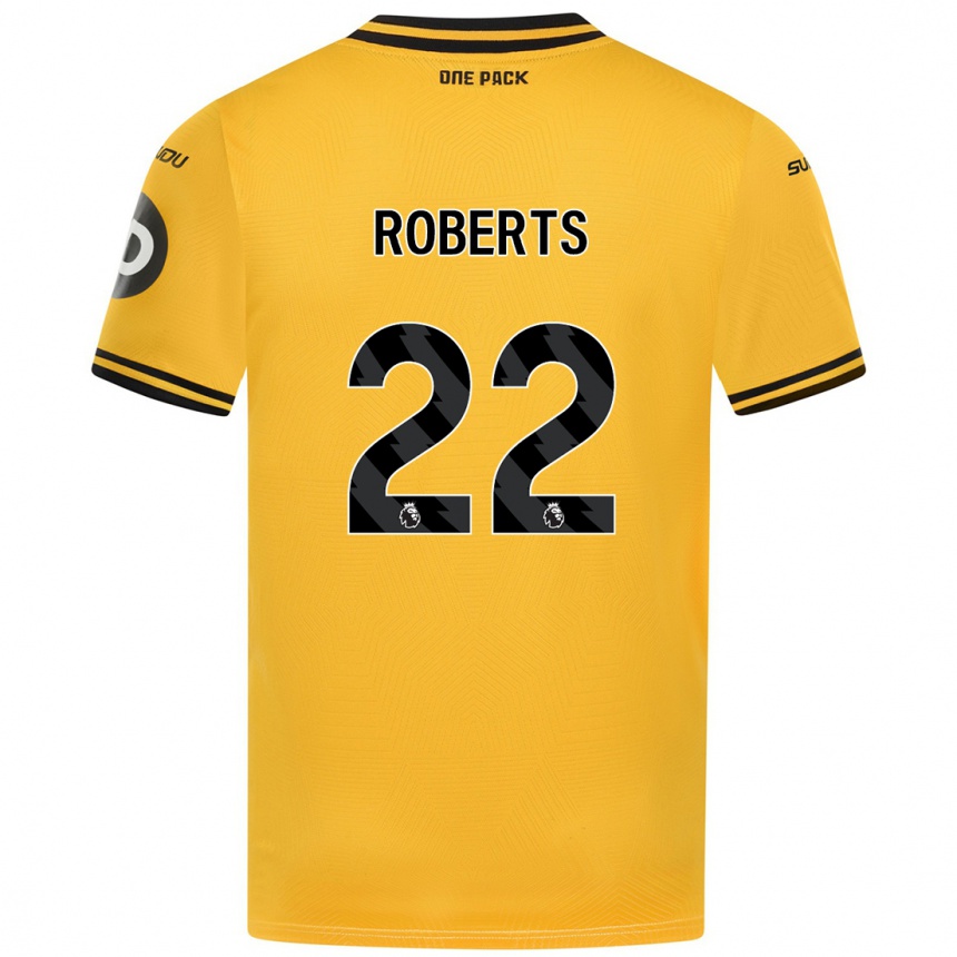 Kids Football Beth Roberts #22 Yellow Home Jersey 2024/25 T-Shirt Australia