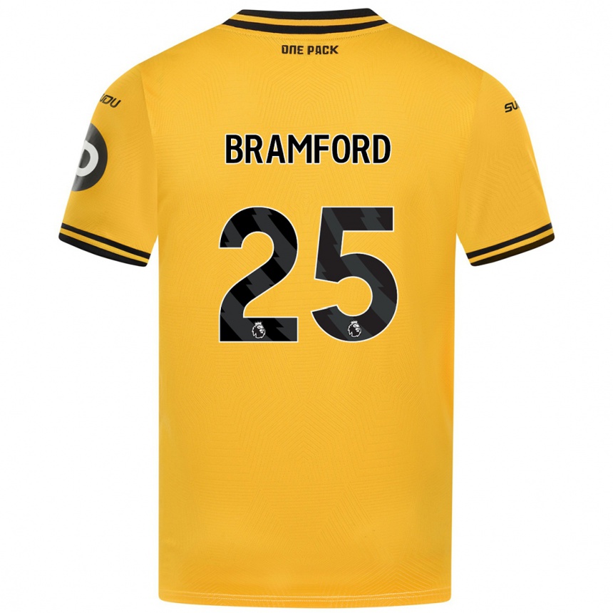 Kids Football Sophie Bramford #25 Yellow Home Jersey 2024/25 T-Shirt Australia