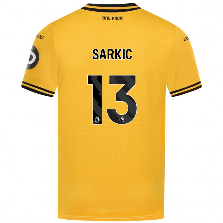 Kids Football Matija Sarkic #13 Yellow Home Jersey 2024/25 T-Shirt Australia