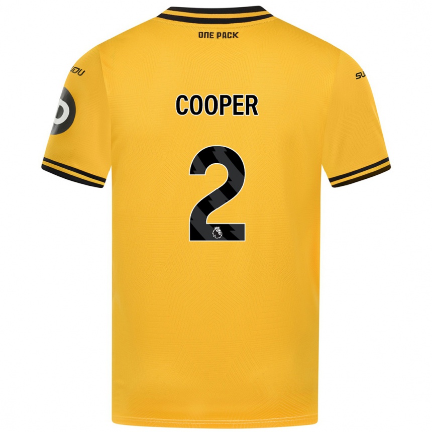 Kids Football Laura Cooper #2 Yellow Home Jersey 2024/25 T-Shirt Australia