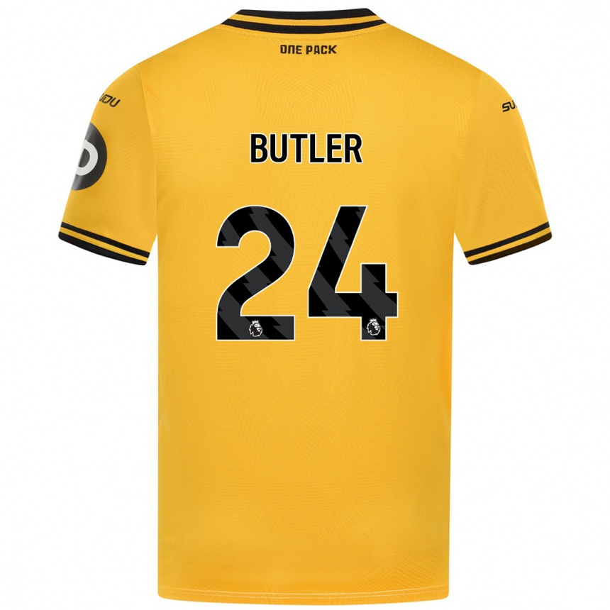 Kids Football Elli Butler #24 Yellow Home Jersey 2024/25 T-Shirt Australia