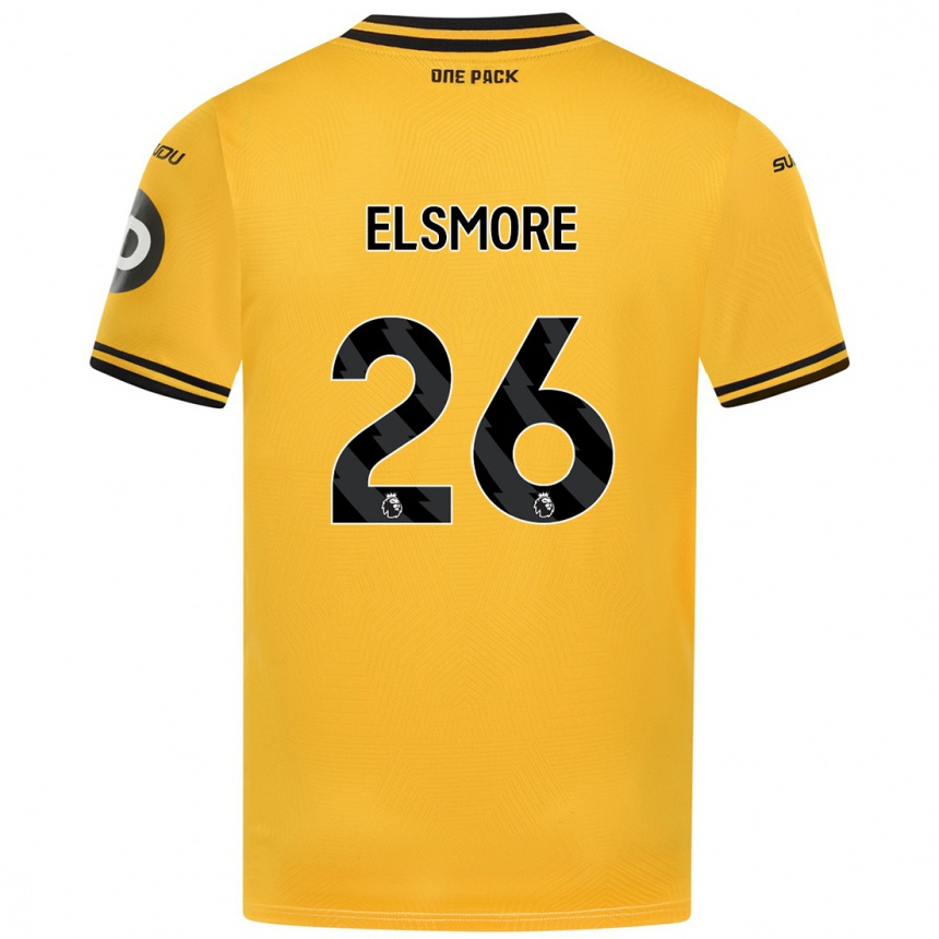 Kids Football Ria Elsmore #26 Yellow Home Jersey 2024/25 T-Shirt Australia