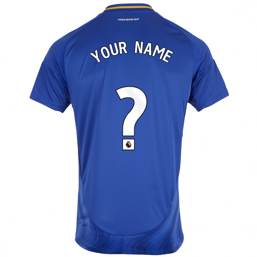 Kids Football Your Name #0 Blue White Home Jersey 2024/25 T-Shirt Australia