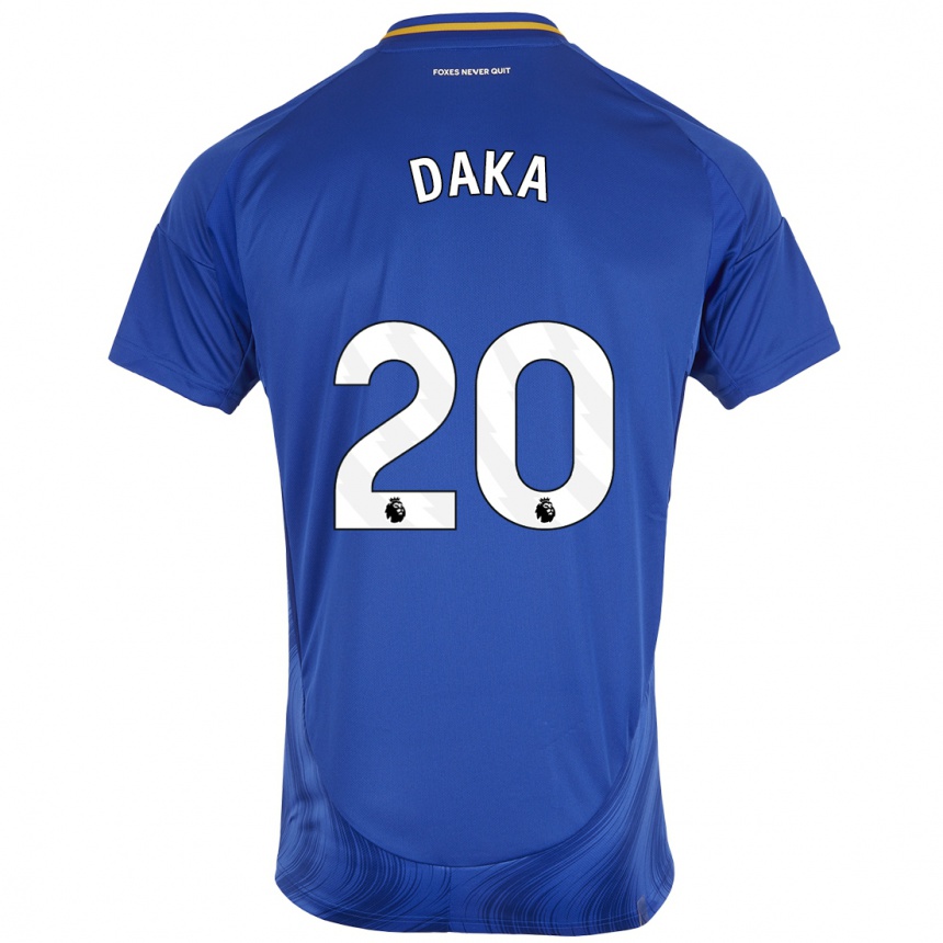 Kids Football Patson Daka #20 Blue White Home Jersey 2024/25 T-Shirt Australia