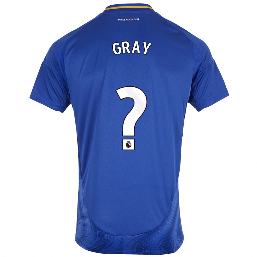 Kids Football Kevon Gray #0 Blue White Home Jersey 2024/25 T-Shirt Australia