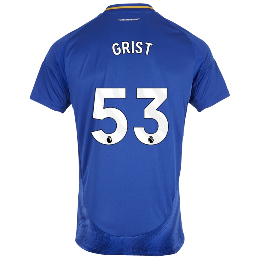 Kids Football Ben Grist #53 Blue White Home Jersey 2024/25 T-Shirt Australia