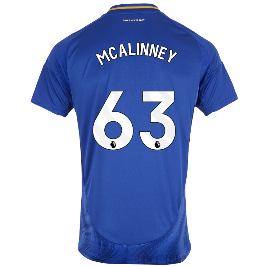 Kids Football Liam Mcalinney #63 Blue White Home Jersey 2024/25 T-Shirt Australia