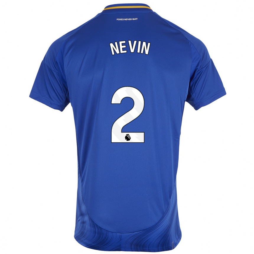 Kids Football Courtney Nevin #2 Blue White Home Jersey 2024/25 T-Shirt Australia