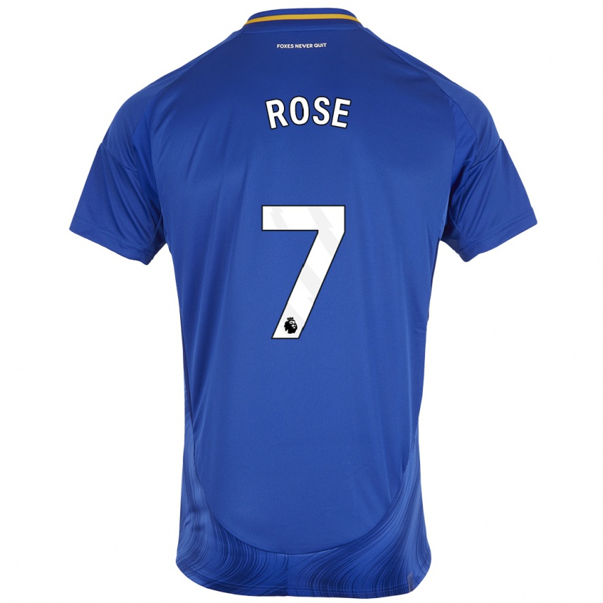 Kids Football Deanne Rose #7 Blue White Home Jersey 2024/25 T-Shirt Australia