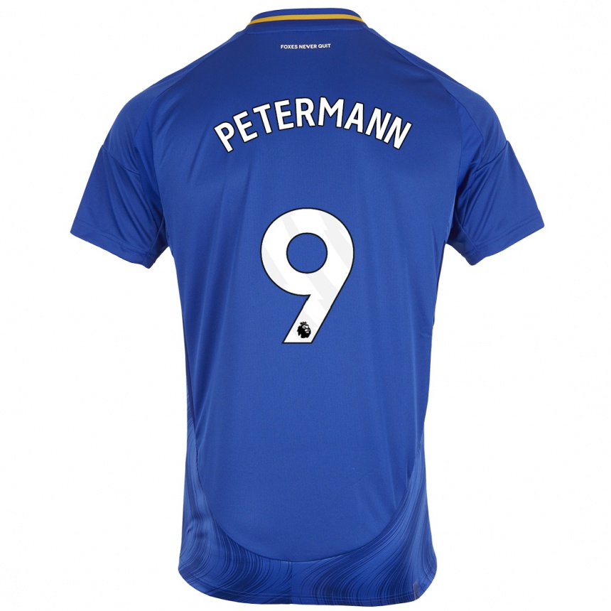 Kids Football Lena Petermann #9 Blue White Home Jersey 2024/25 T-Shirt Australia